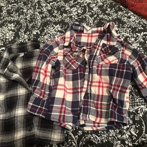 Soft flannel toddler boys button down shirts